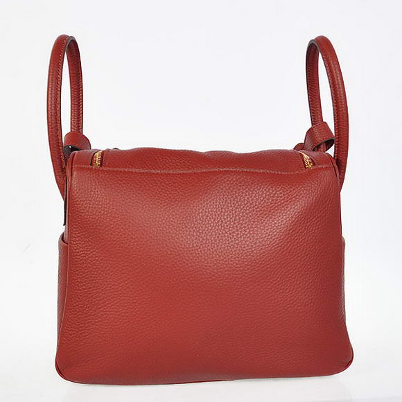 High Quality Replica Hermes Lindy 30CM Havanne Handbags 1057 Bordeaux Leather Golden Hardware - Click Image to Close